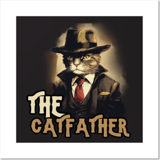 THE CATFATHER, minimalistic, gift present ideas Posters and Art